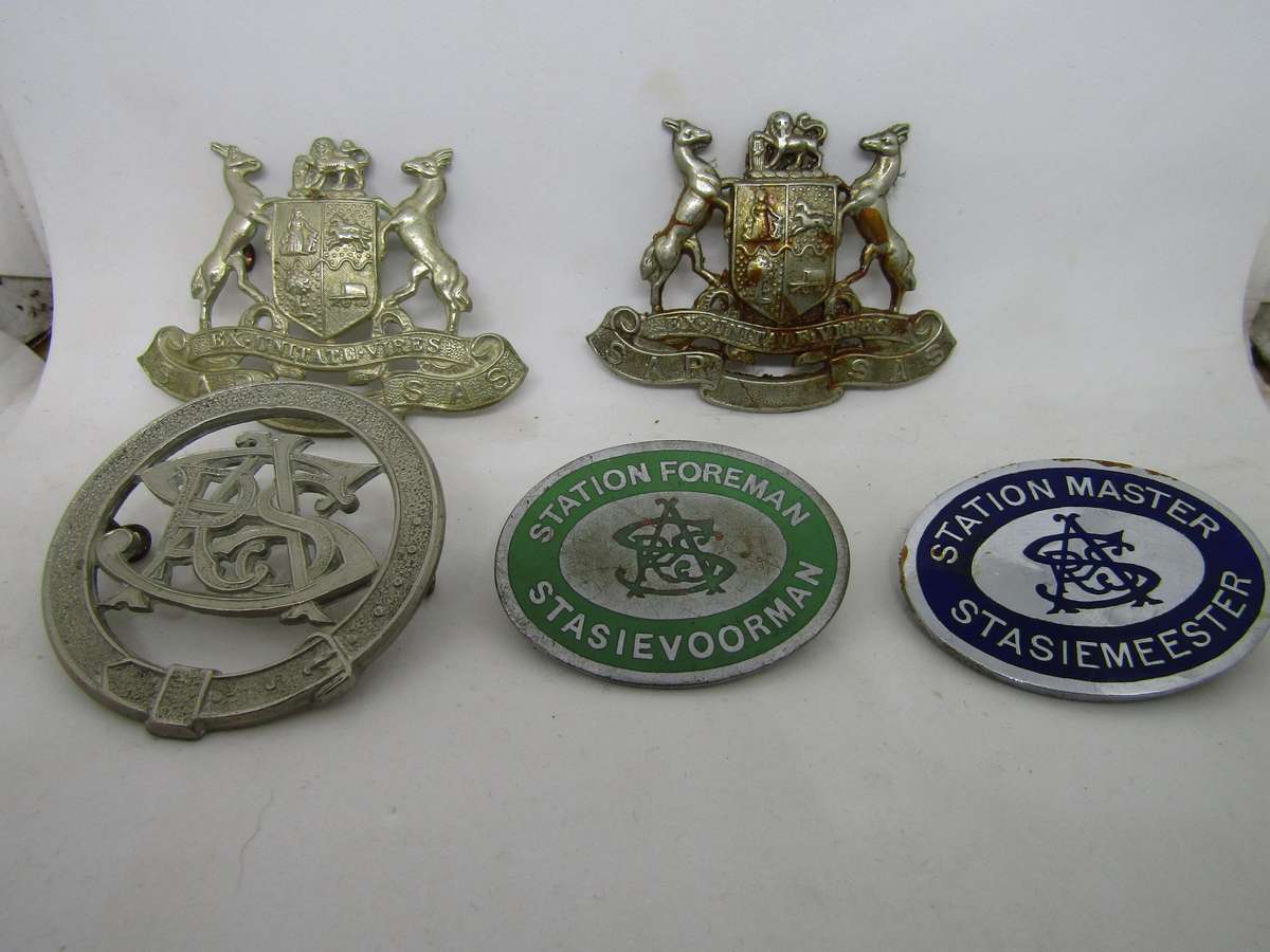 South African Railways Badges. Some pins missing