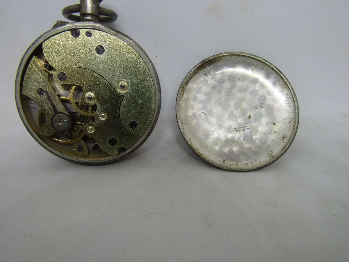 Silver Men's Pocket Watch. Banked 80% Silver. Weight  61.35