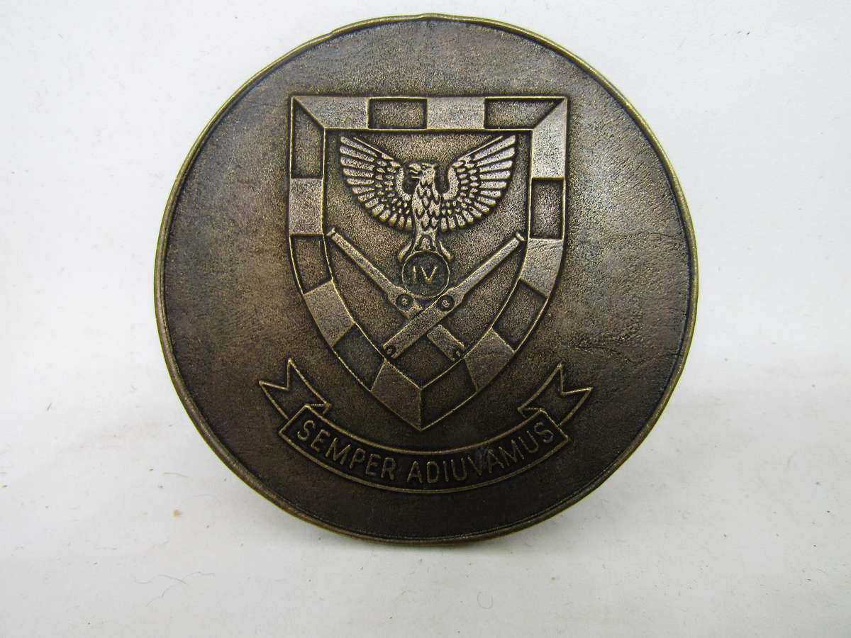 SADF SA Artillery 4th Field Regiment Coin 7.5cm diameter