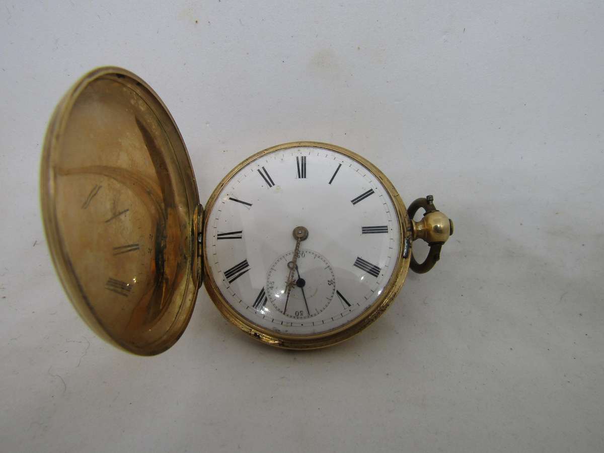 Gold Plated Pocket watch, no Key, But works and Oiled 4.5cm