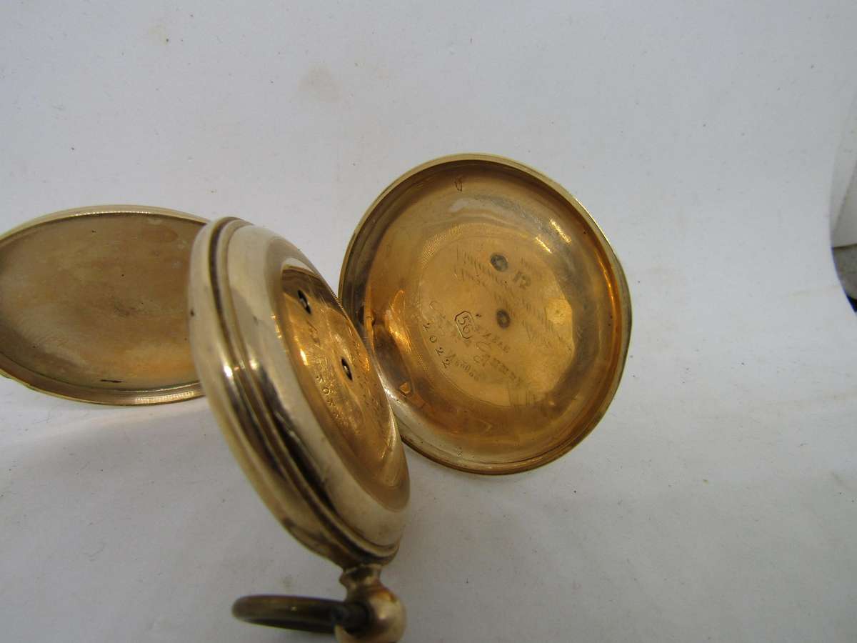 Gold Plated Pocket watch, no Key, But works and Oiled 4.5cm