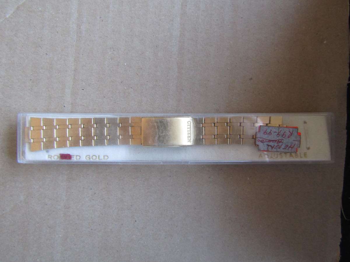 New Old Stock Citizen Gold Plated Men's watch Bracelet 1.5cm across. 2cm at pin (BAG B)