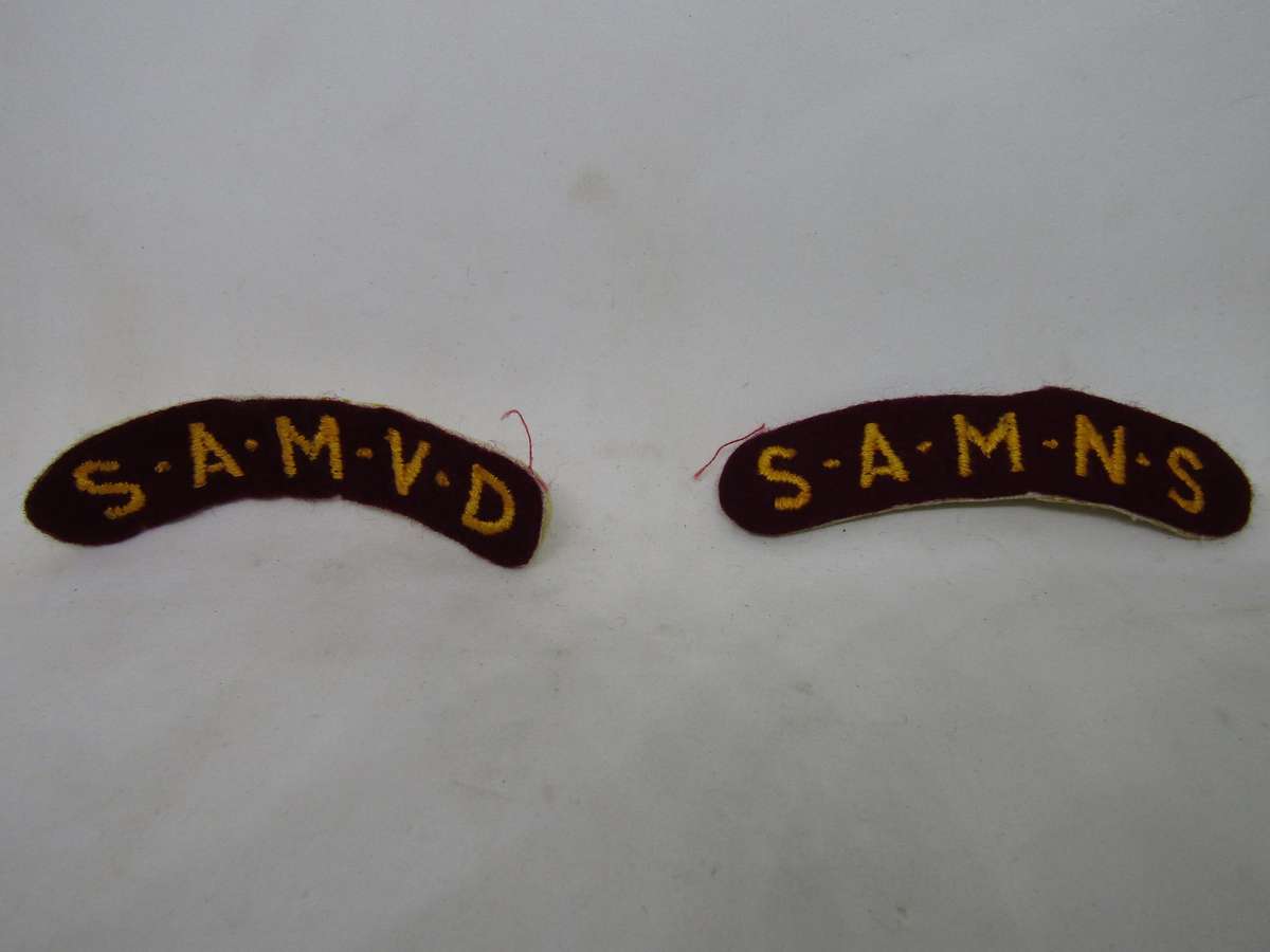 SADF South African Medical Nurses service shoulder title Afrikaans and English