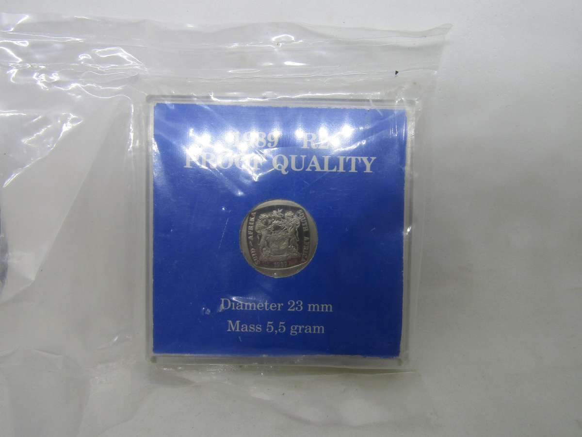 1989 South African Proof R2. First year of issue Bid per coin. Still sealed