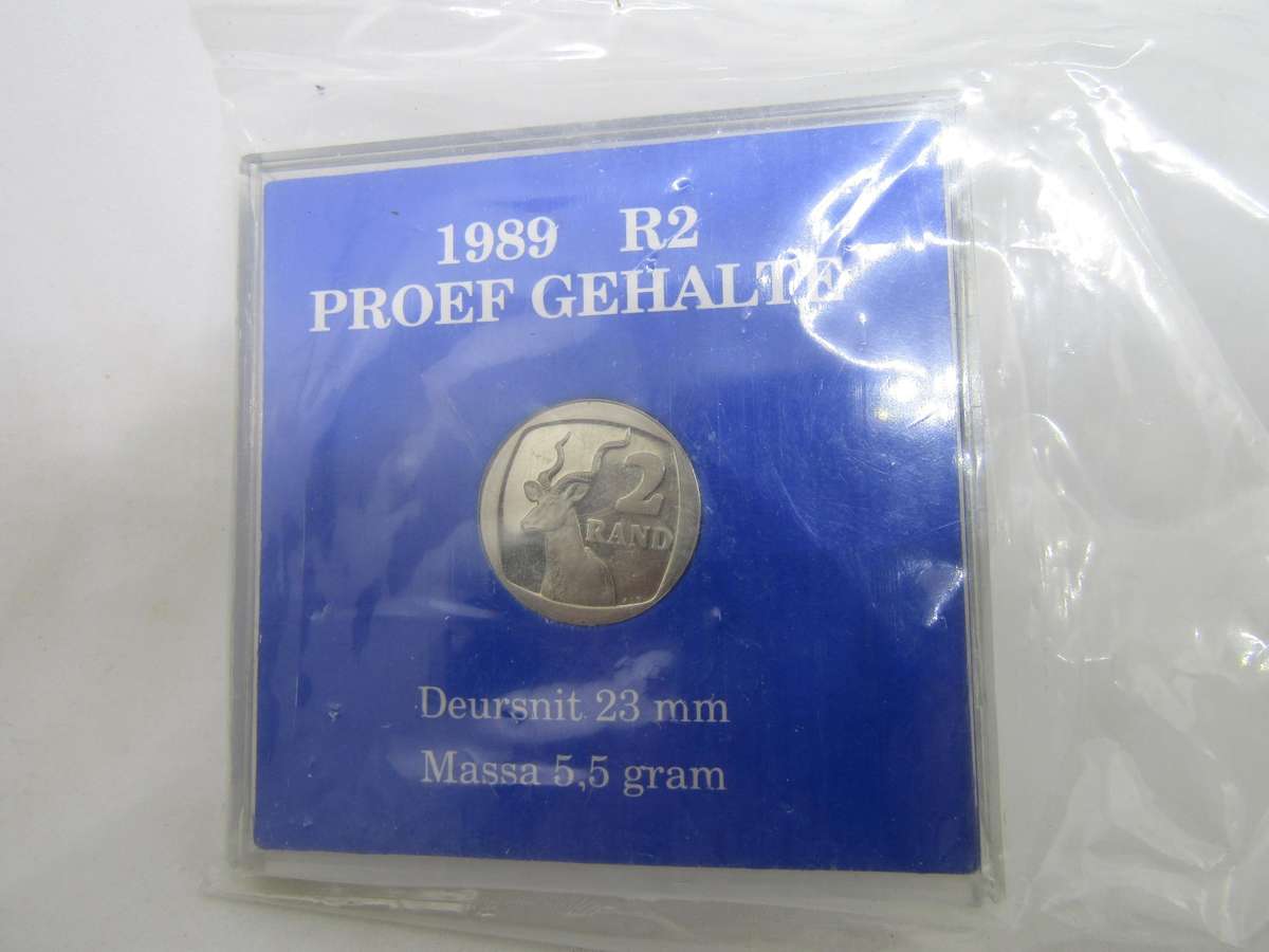 1989 South African Proof R2. First year of issue Bid per coin. Still sealed