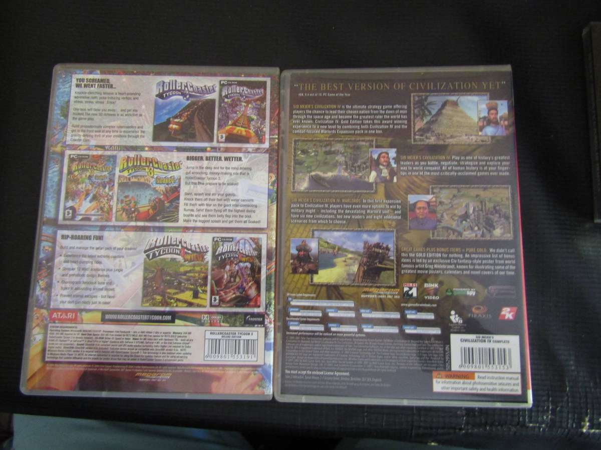 Sid Meier's Civilization 1V Complete and Rollercoaster Tycoon 3 By Atari