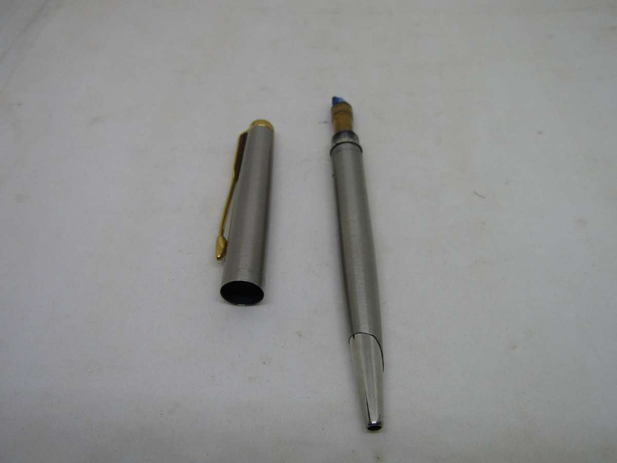 1970 Parker Medium Rollerball Pen Brushed Silver