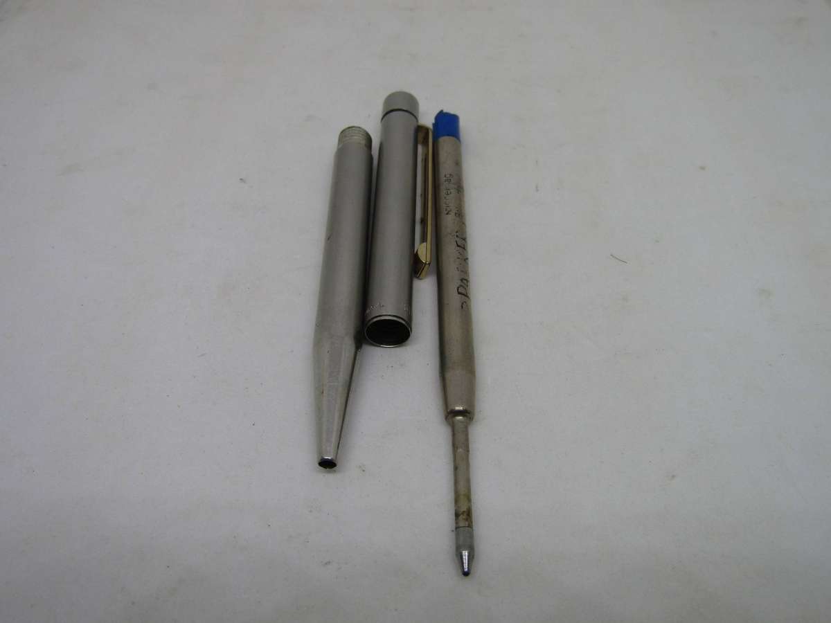 Sheaffer white dot Medium Rollerball Pen Brushed Silver