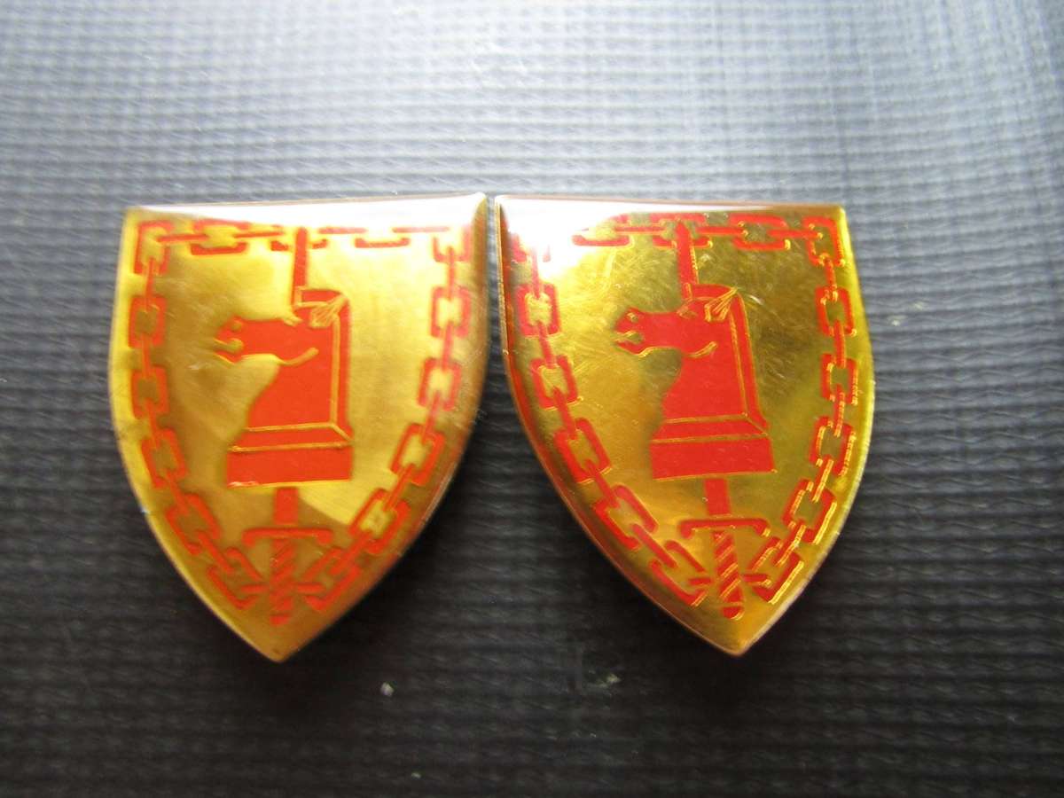 SADF Pair of Battle School Shoulder flash. 5  Pins intact
