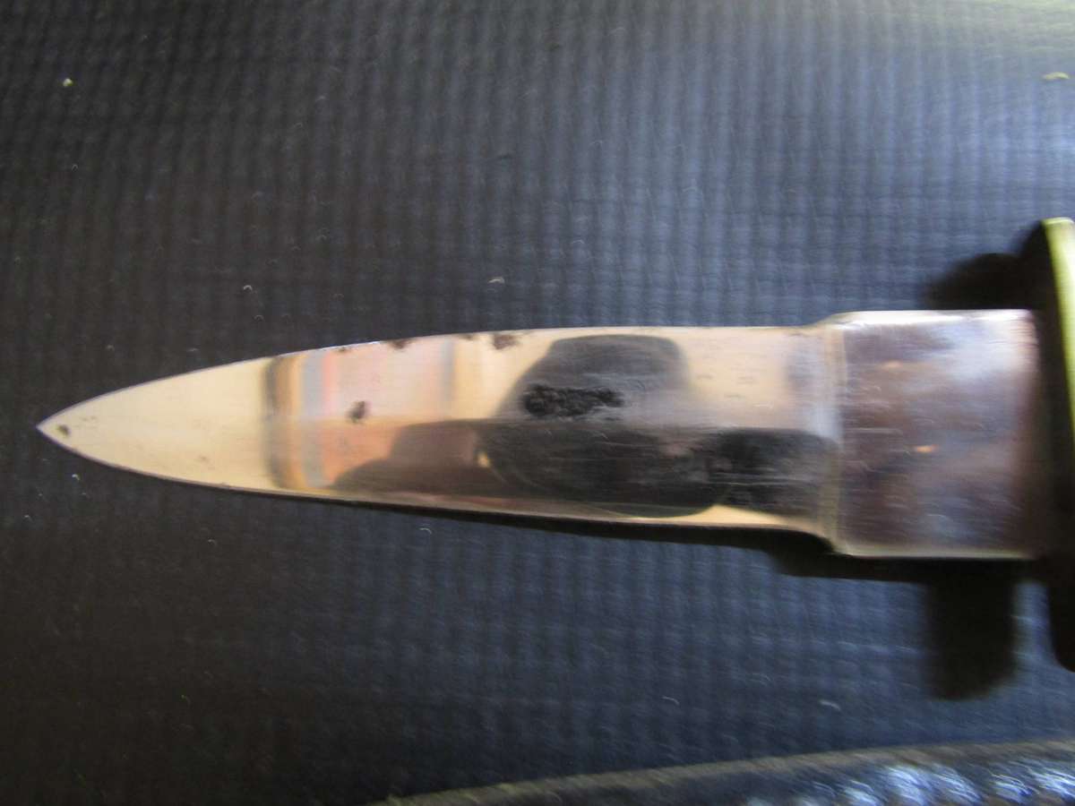 Staby MC Stab Knife with Sheath. Blade  10cm. No clue on maker