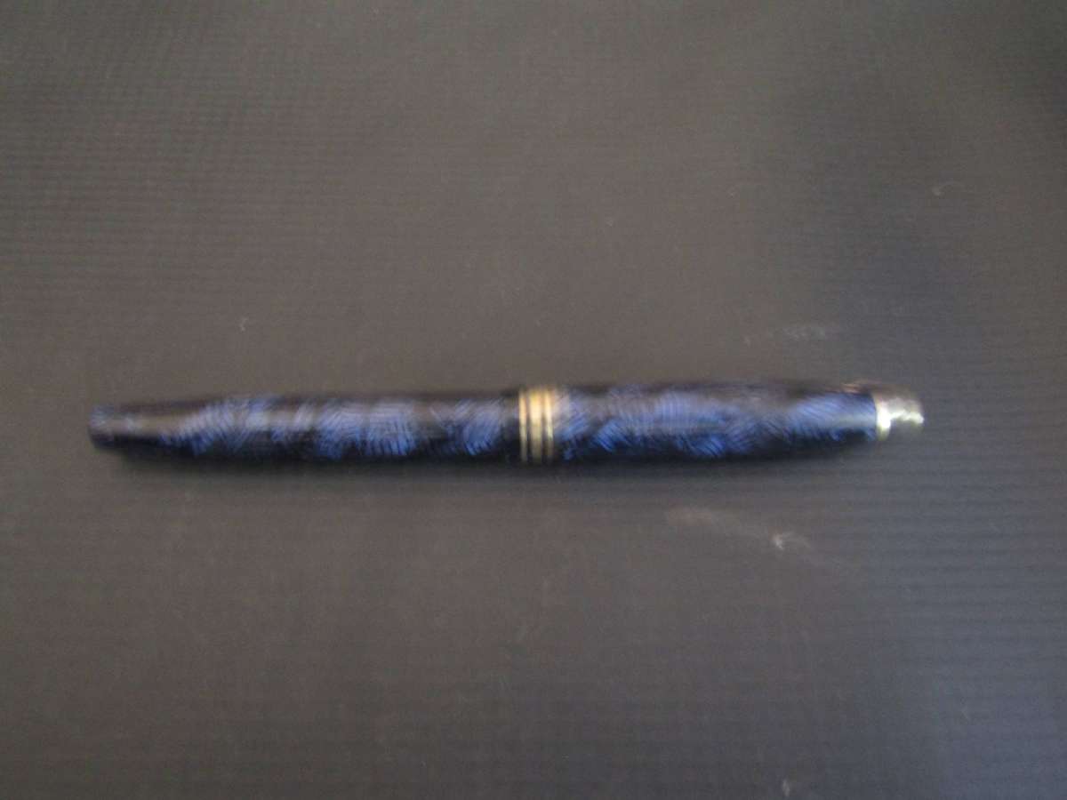 Conway Steward 14Ct Gold Nip Fountain Pen Blue