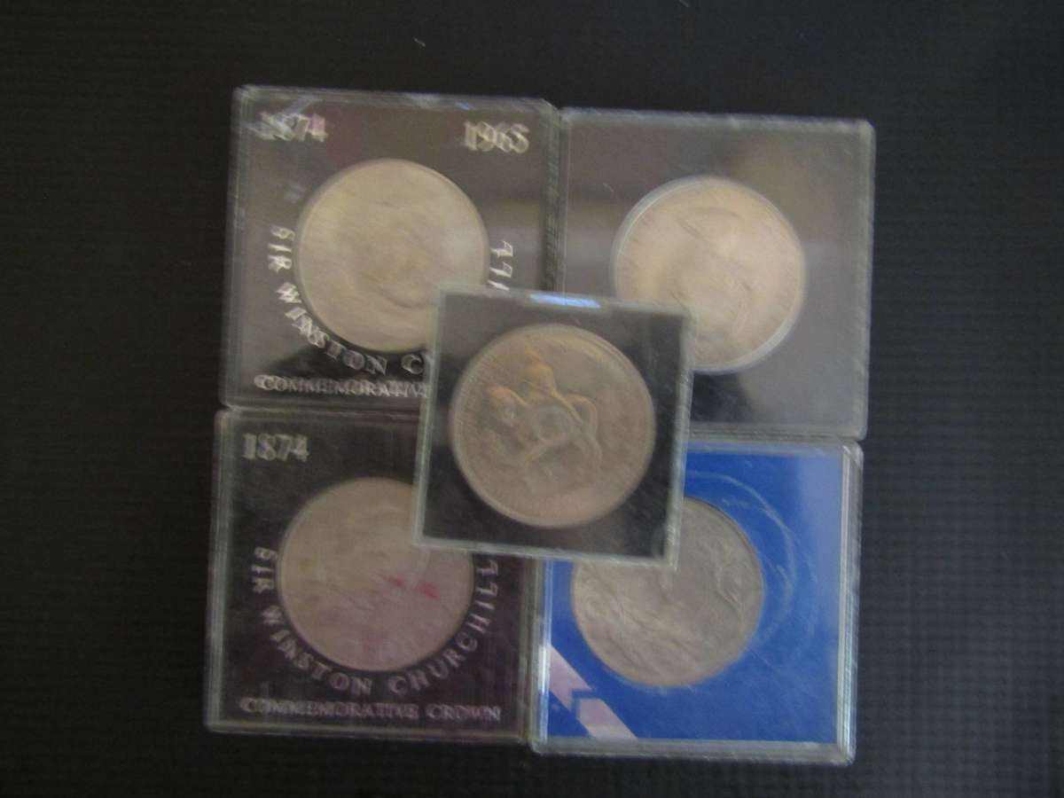 5 British Crown sized Coins