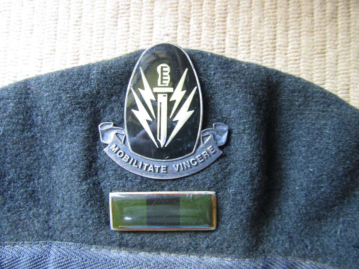 SADF 61 Mech Beret with Bar. Green Beret.