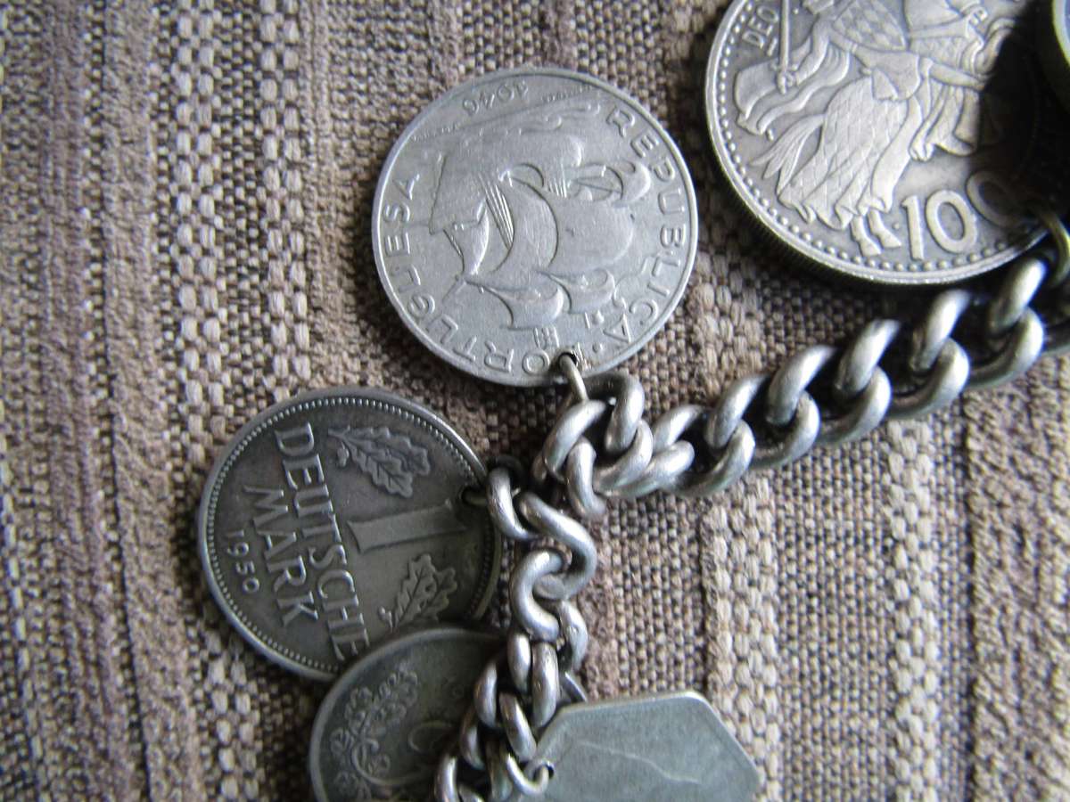 Coin Bracelet Contains Silver and World Coins