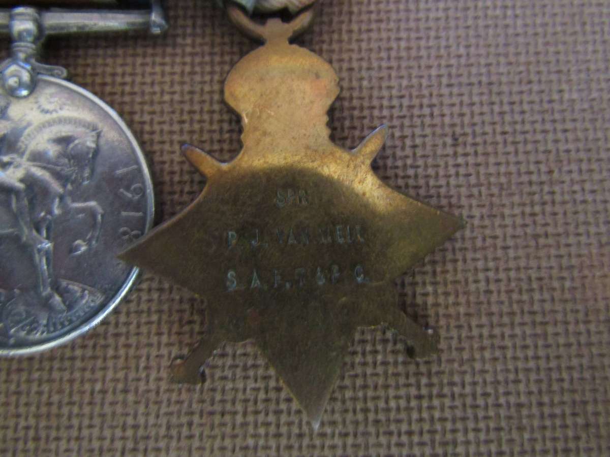 WW 1 Medals to SPR PJ van Meir