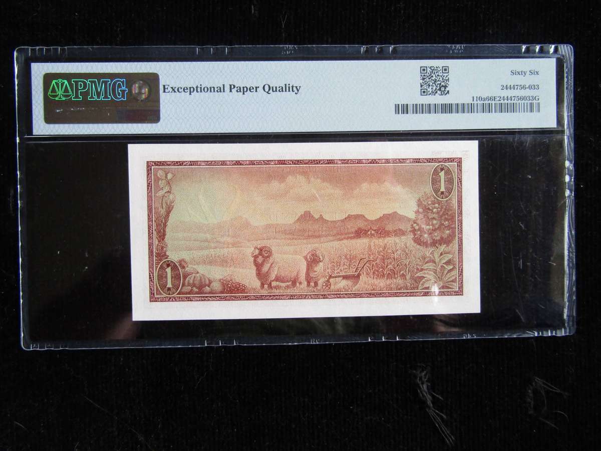 1966 G Rissik  One Rand Banknote EPQ66 only 16 graded better.