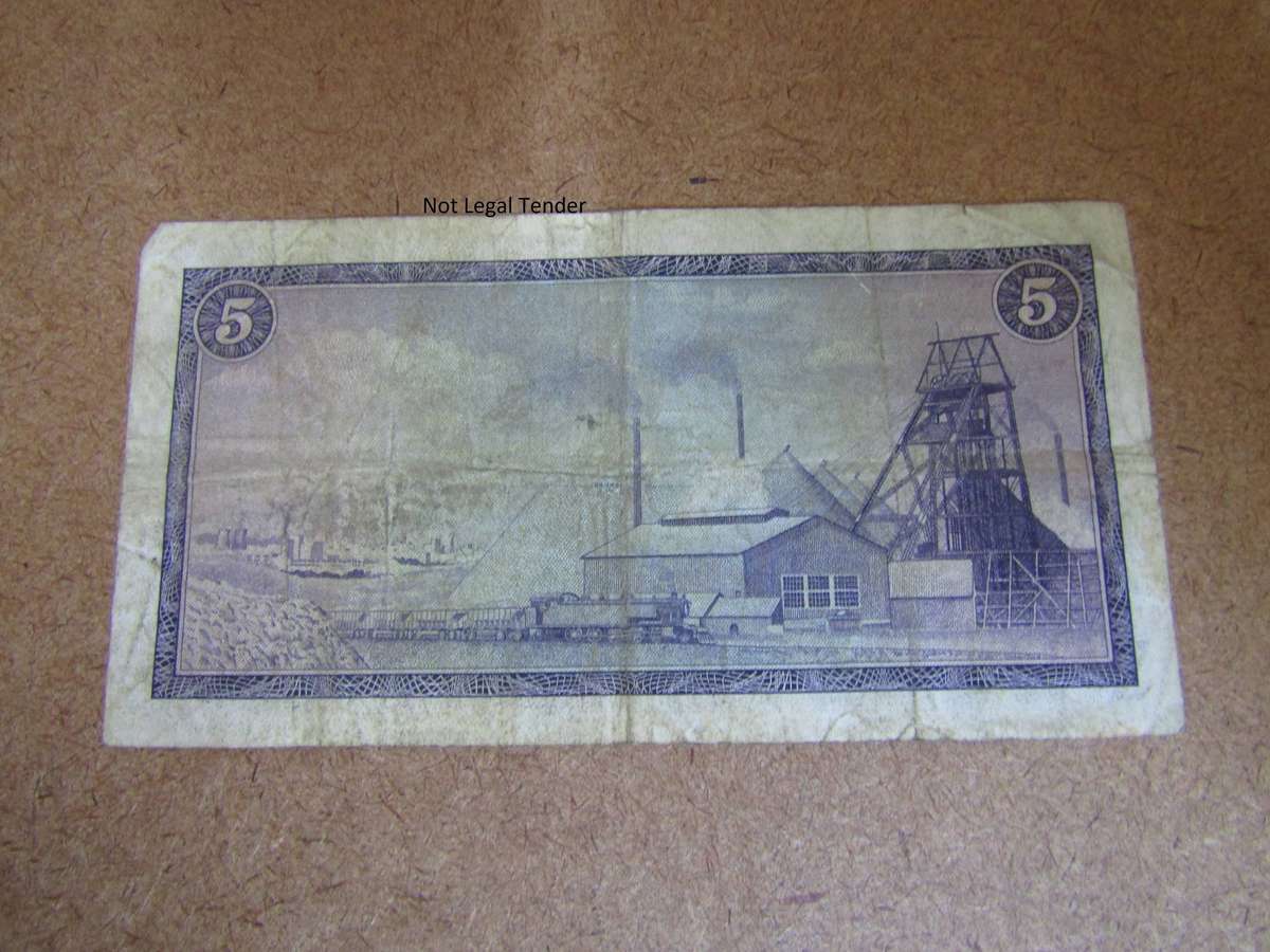 1966 G Rissik 2nd Issue Eng/Afr R5 Banknote (F8)