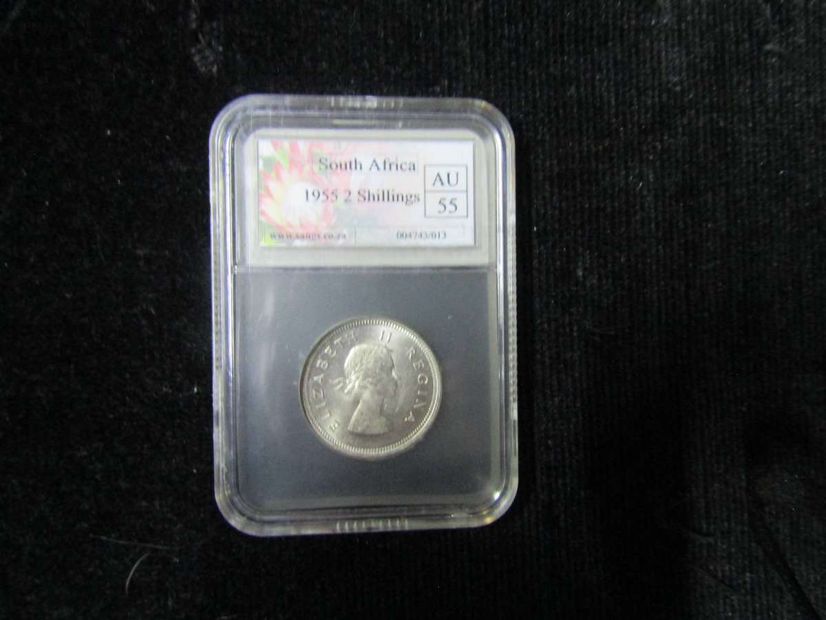 1955 South African 2 Shilling AU55