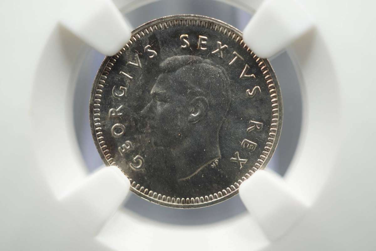 1949 South African Proof 3D NGC graded PF65