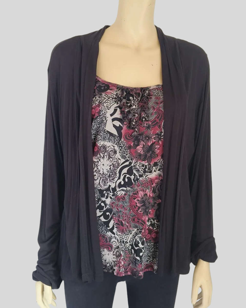 Multicolor floral Top with cardigan size 12/14