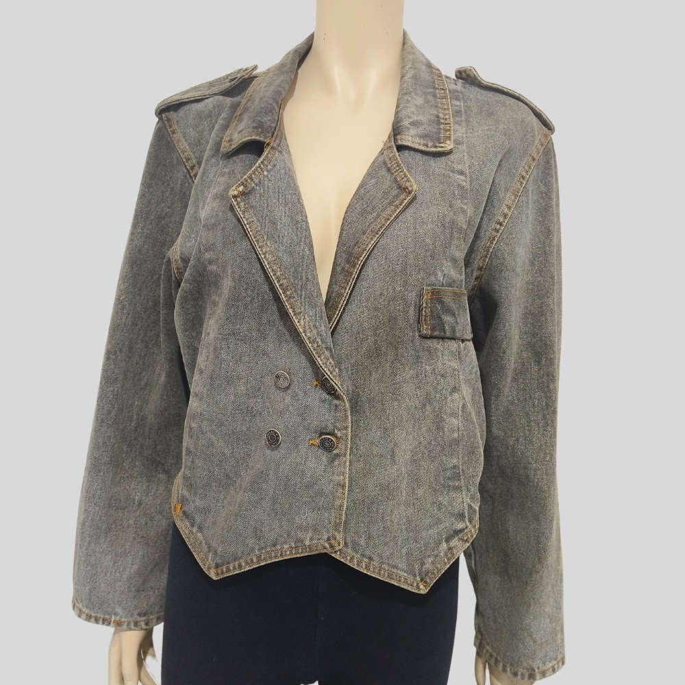 Ladies Grey Denim Jacket size 16