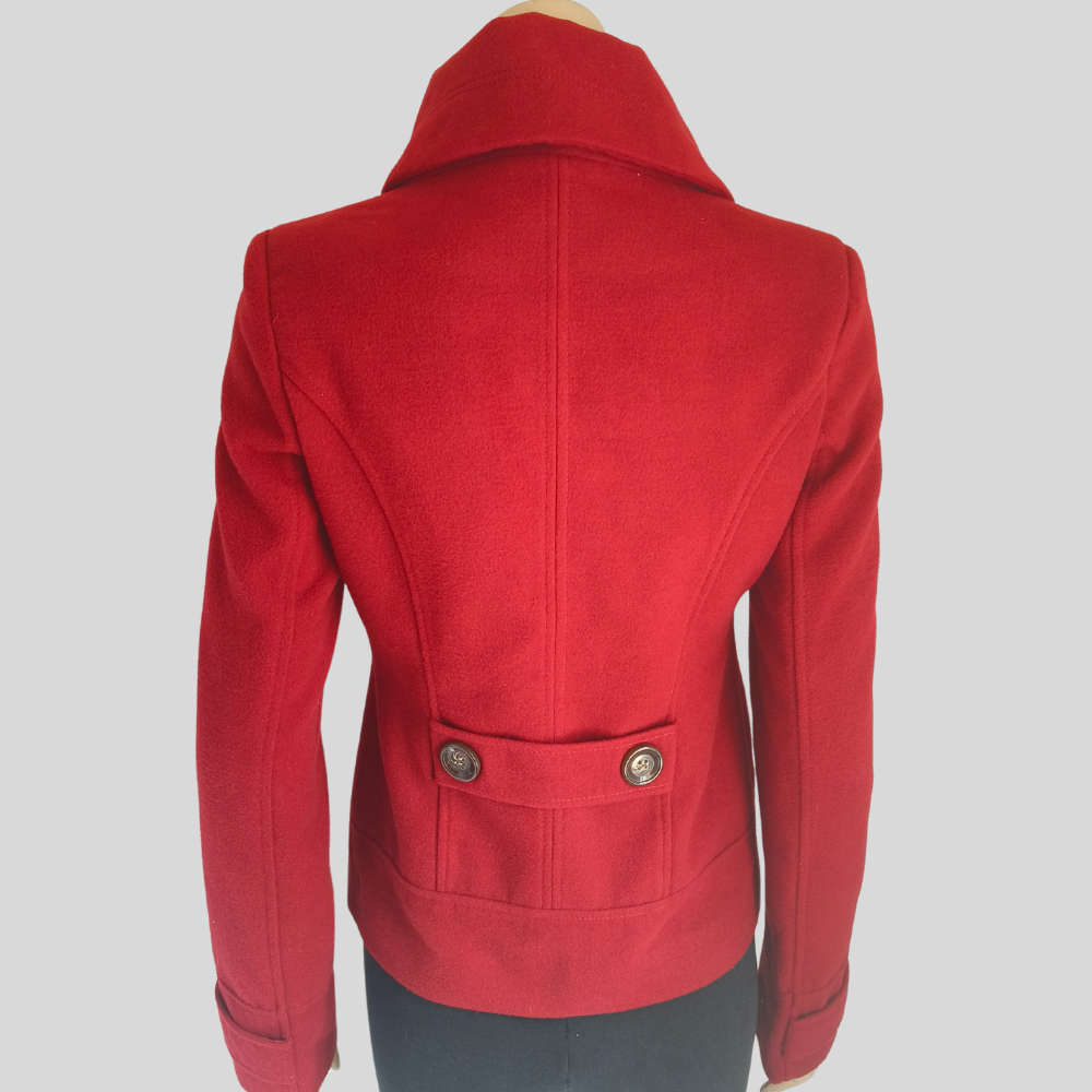 Red Double-Breasted Short Coat size 10 from Pimkie