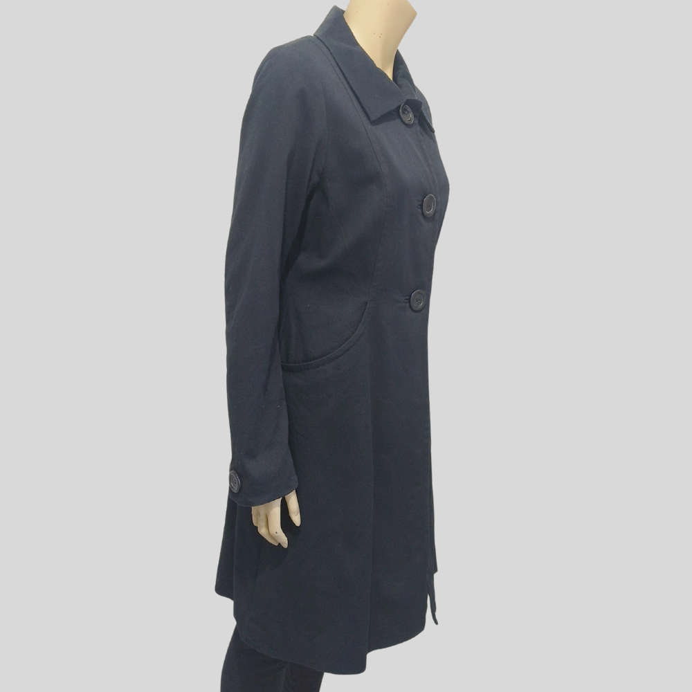 Navy blue long over coat from H+M size  10