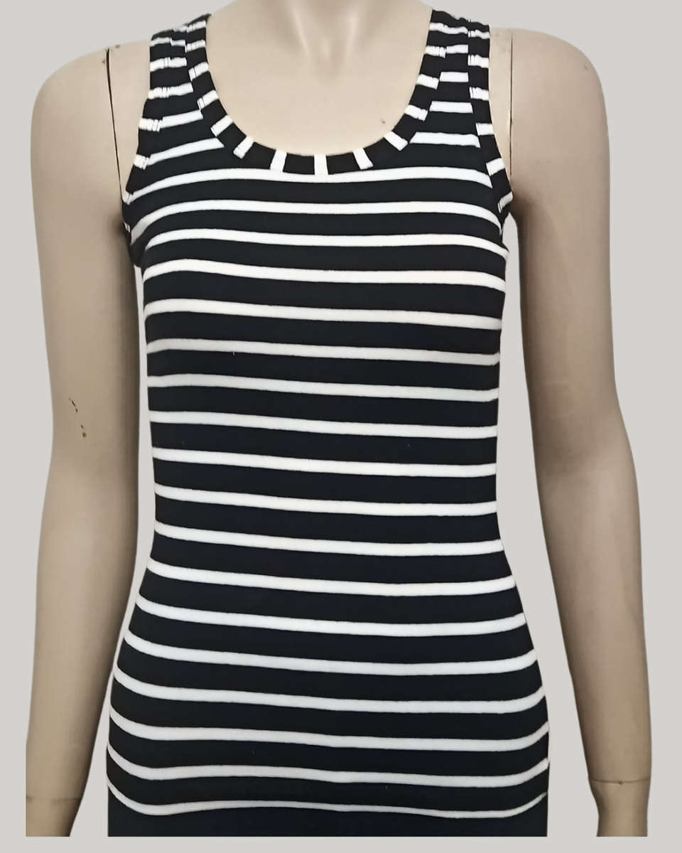 Black and White Striped Sleeveless Top size 10/34