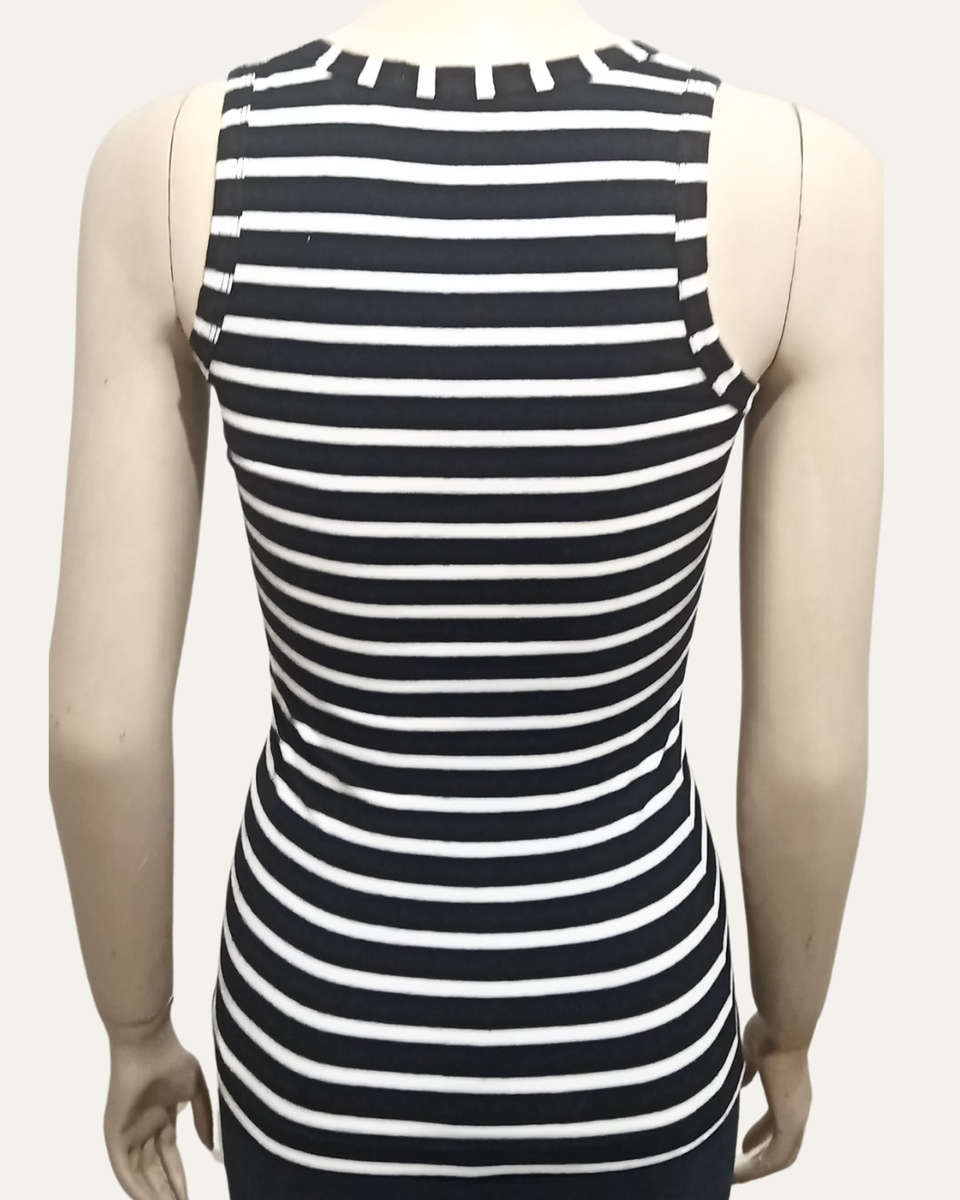 Black and White Striped Sleeveless Top size 10/34