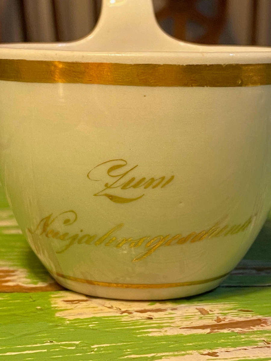 Antique German porcelain cups and saucers