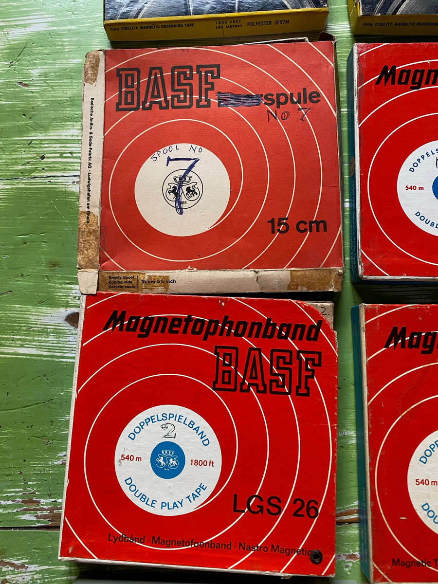 Vintage BASF Magnetic Recording Tape Collection + Ferrodynamics + Telefunken (10x collection)