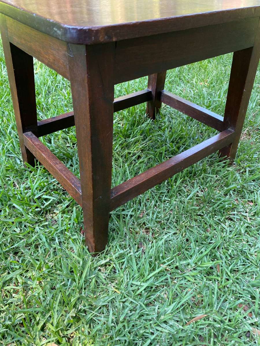 Antique English Oak Side Table Step Stool, 19th century