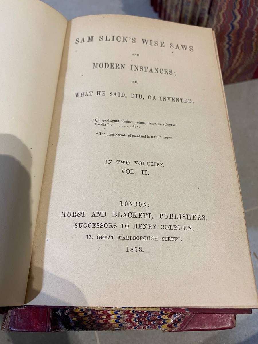Thomas Chandler Haliburton first editions - Haliburtons works set of 20