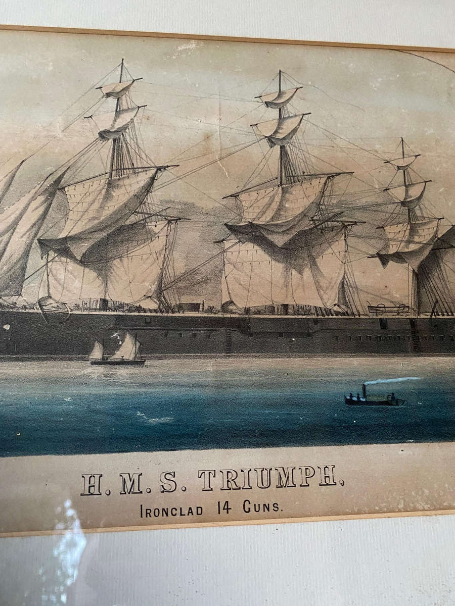 Antique HMS Triumph Ironclad 14 Guns