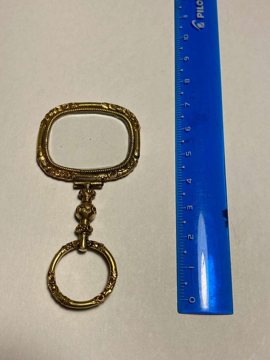 Late Georgian 14K Gold Encased Quizzing Magnifying Glass