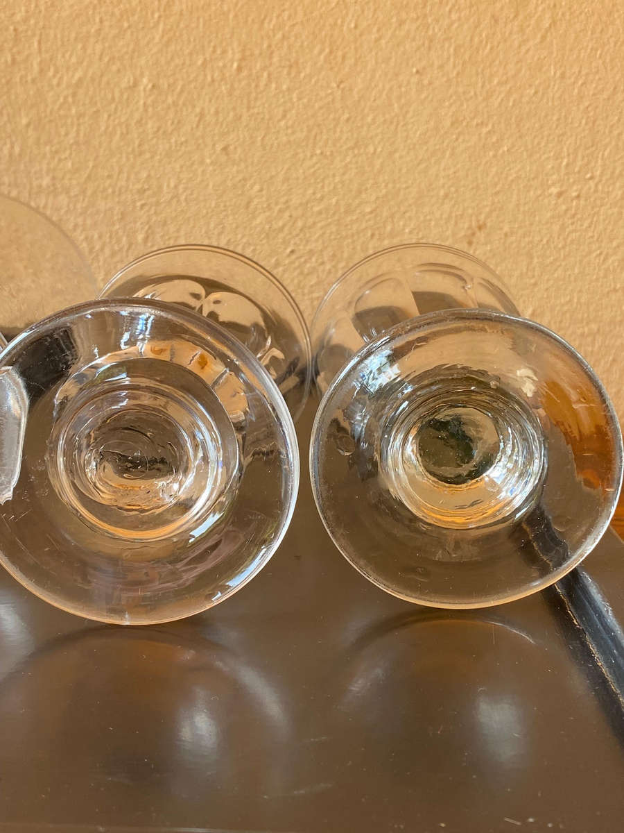 Antique Etched Glass 1800's x4