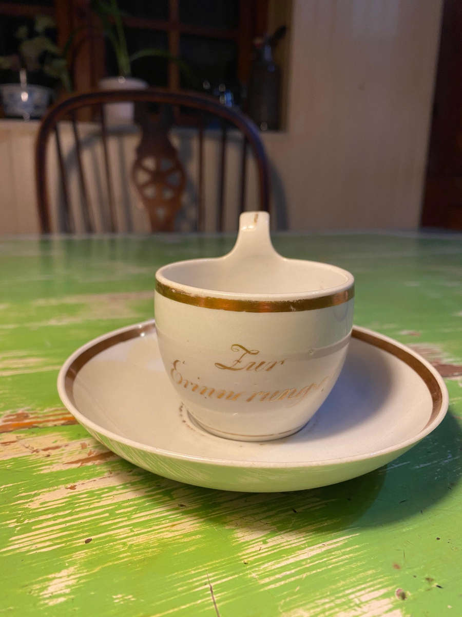 Antique German porcelain cups and saucers