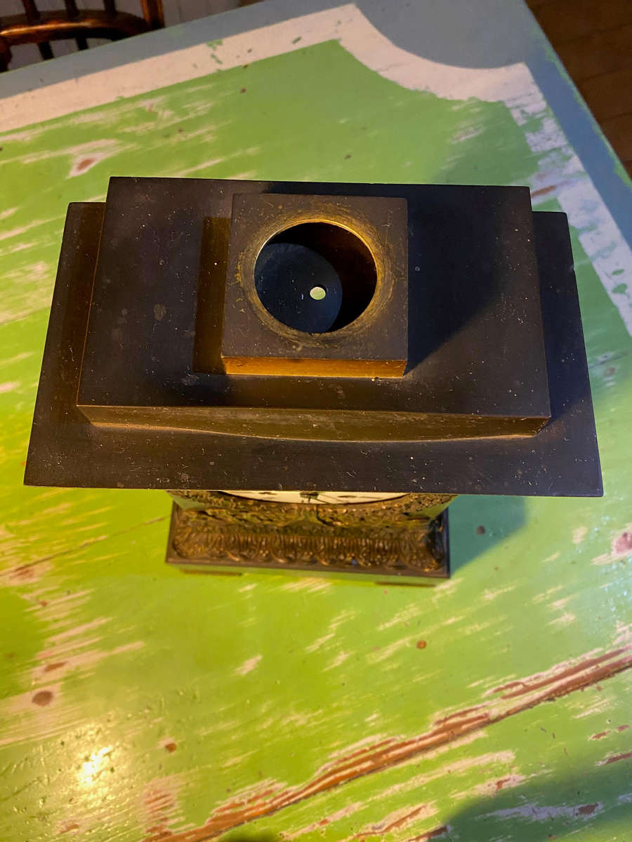 Antique French Style Bronze Mantle Clock