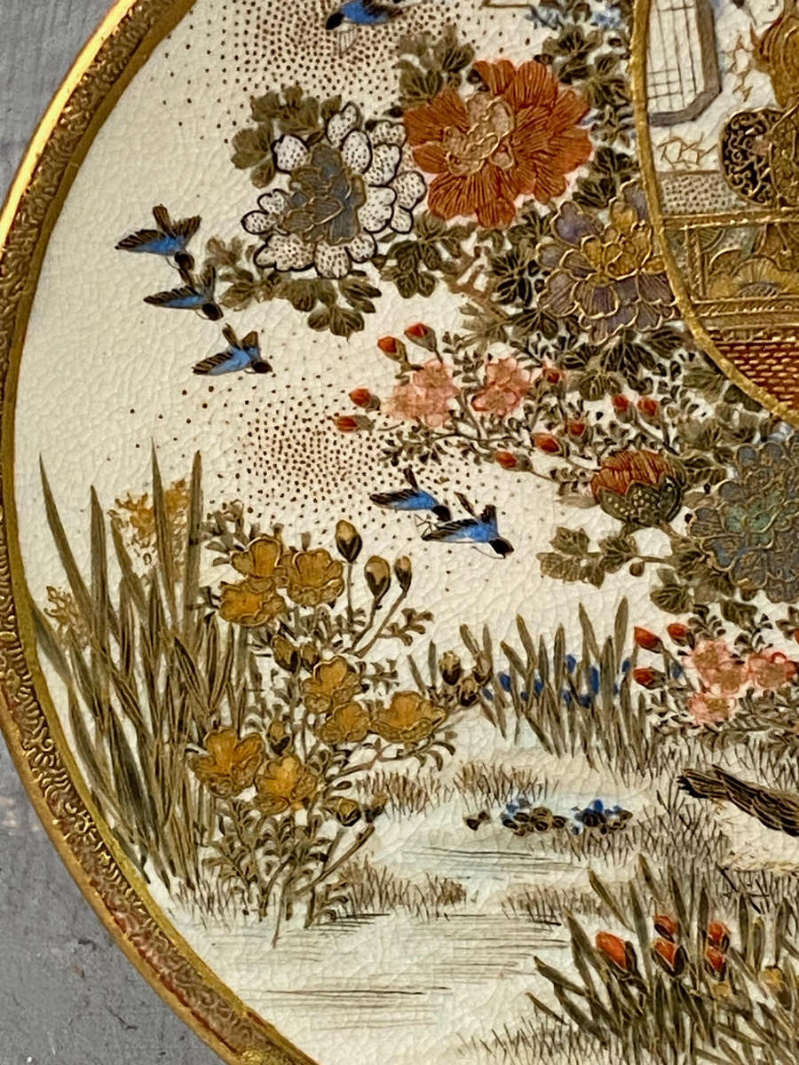Fine Japanese Satsuma Hand Painted Plate - Signed