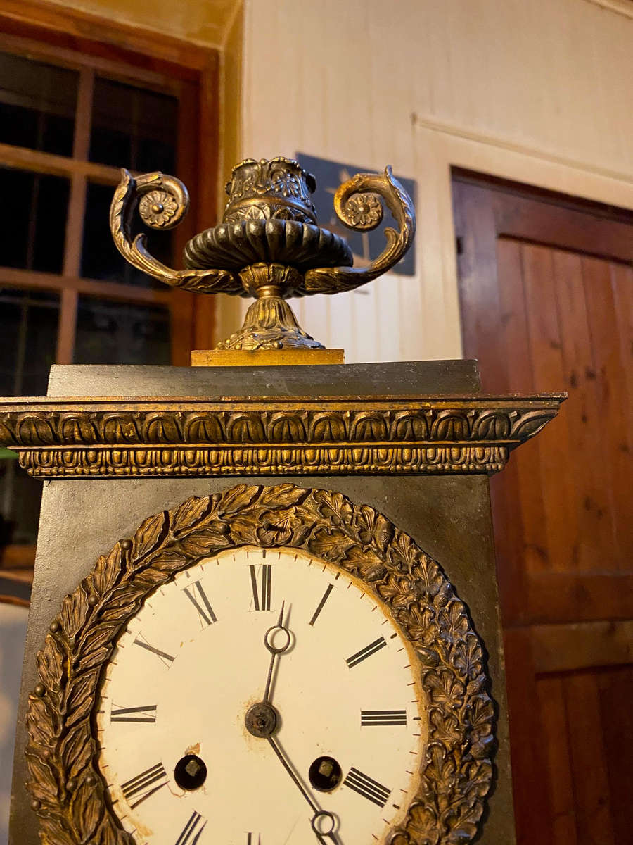 Antique French Style Bronze Mantle Clock