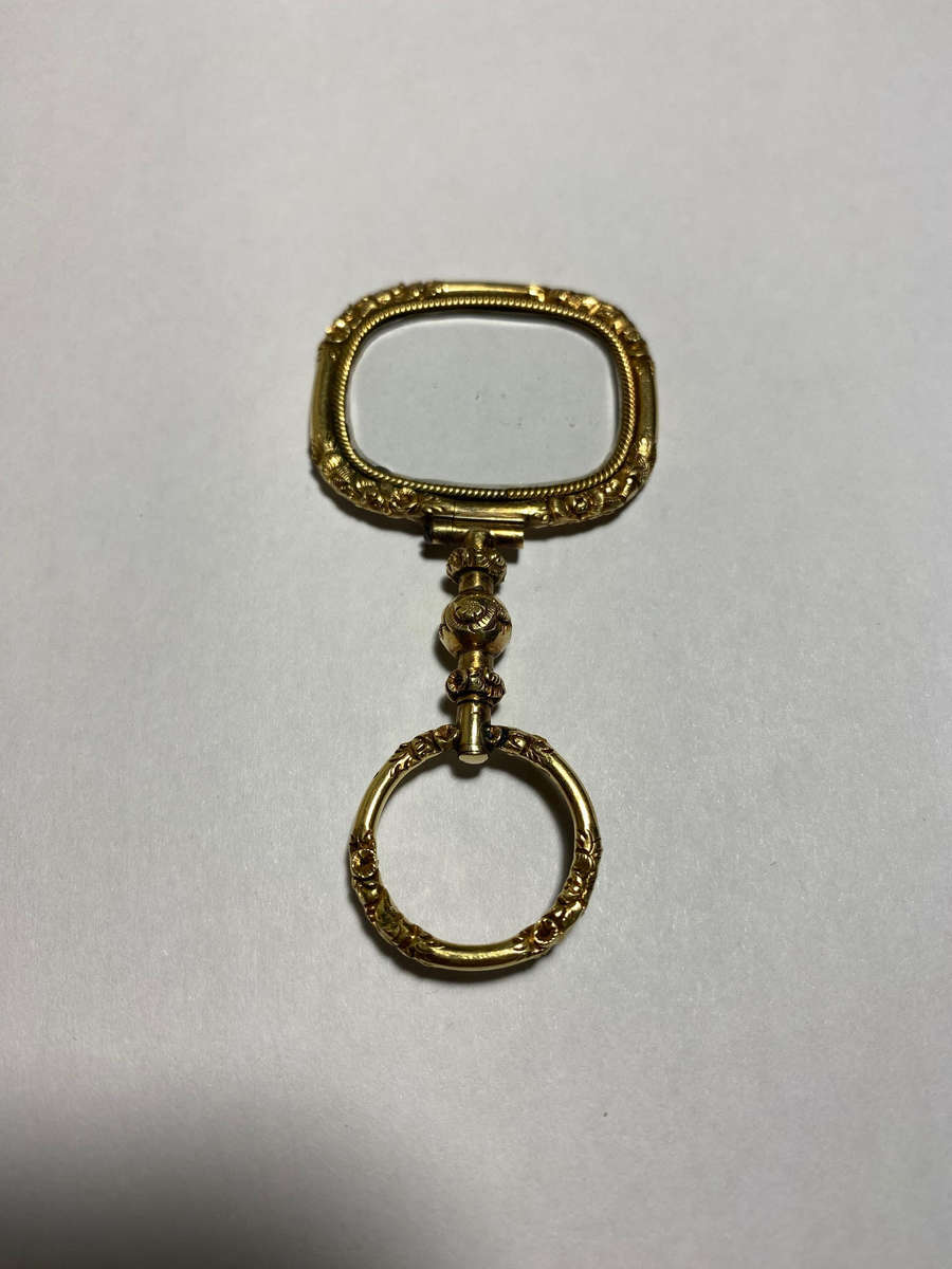 Late Georgian 14K Gold Encased Quizzing Magnifying Glass