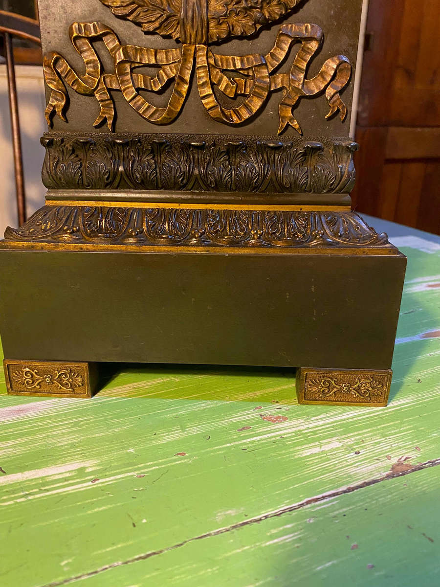 Antique French Style Bronze Mantle Clock