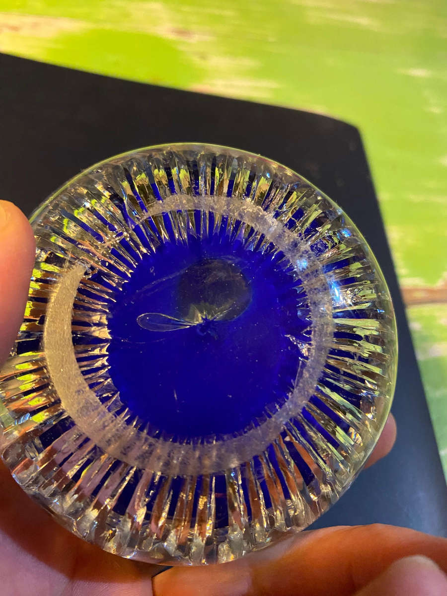 Antique cobalt blue paperweight