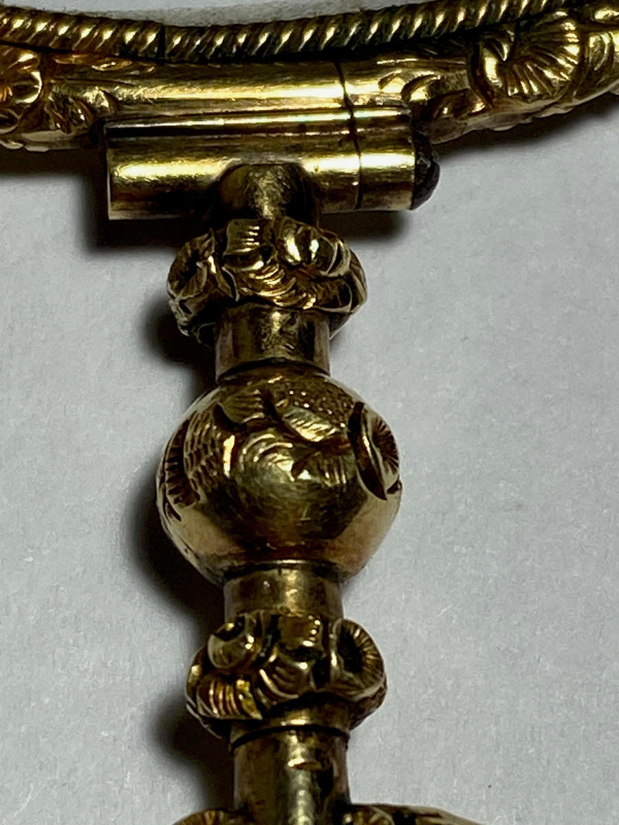 Late Georgian 14K Gold Encased Quizzing Magnifying Glass
