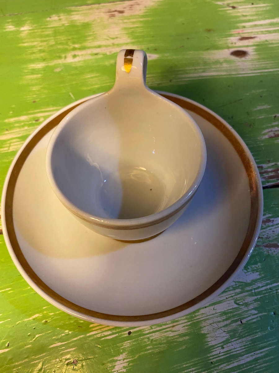 Antique German porcelain cups and saucers