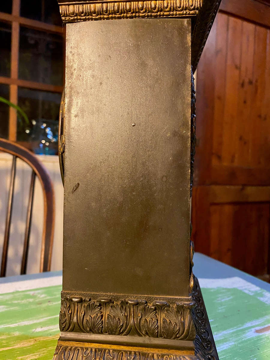 Antique French Style Bronze Mantle Clock