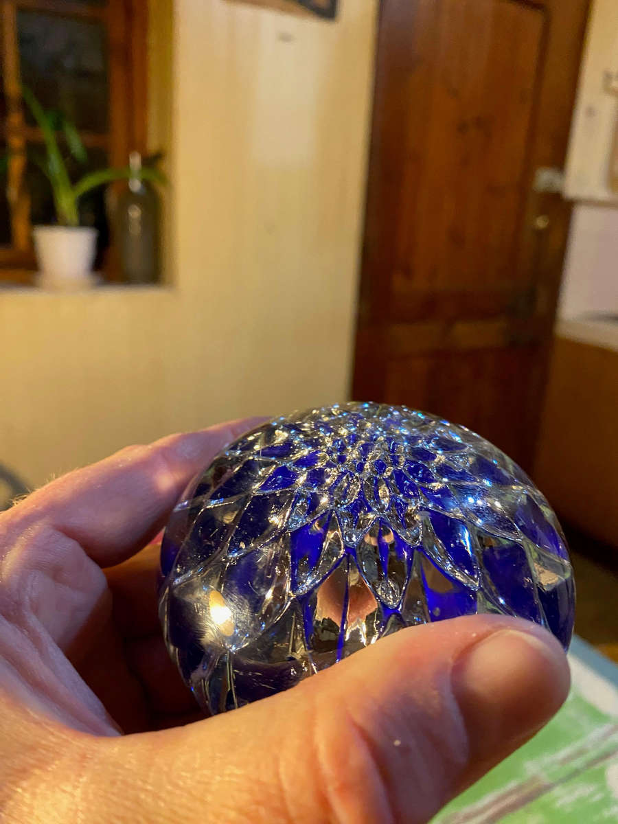 Antique cobalt blue paperweight