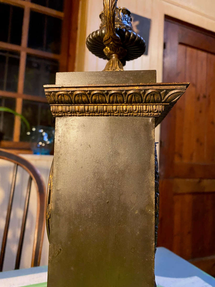 Antique French Style Bronze Mantle Clock