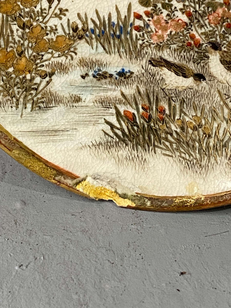 Fine Japanese Satsuma Hand Painted Plate - Signed