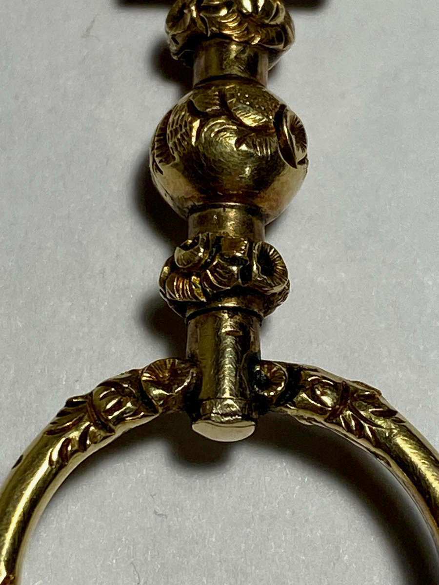 Late Georgian 14K Gold Encased Quizzing Magnifying Glass